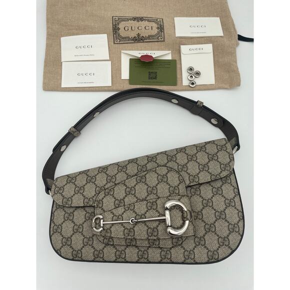 $3K NEW GUCCI GG ASYMMETRICAL 1955 HORSEBIT SHOULDER BAG PURSE AUTHENTIC! - Picture 5 of 14